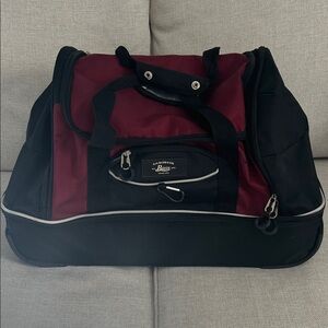 G.H. Bass Maroon and Black Weekend Duffel Bag